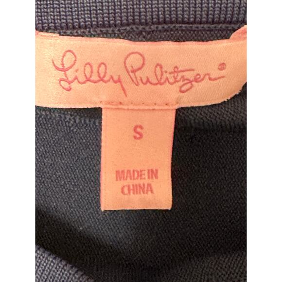 Lilly Pulitzer Navy Scalloped Tiered Ruffle A-Line Flare Knit Skirt Size Small - Picture 3 of 14